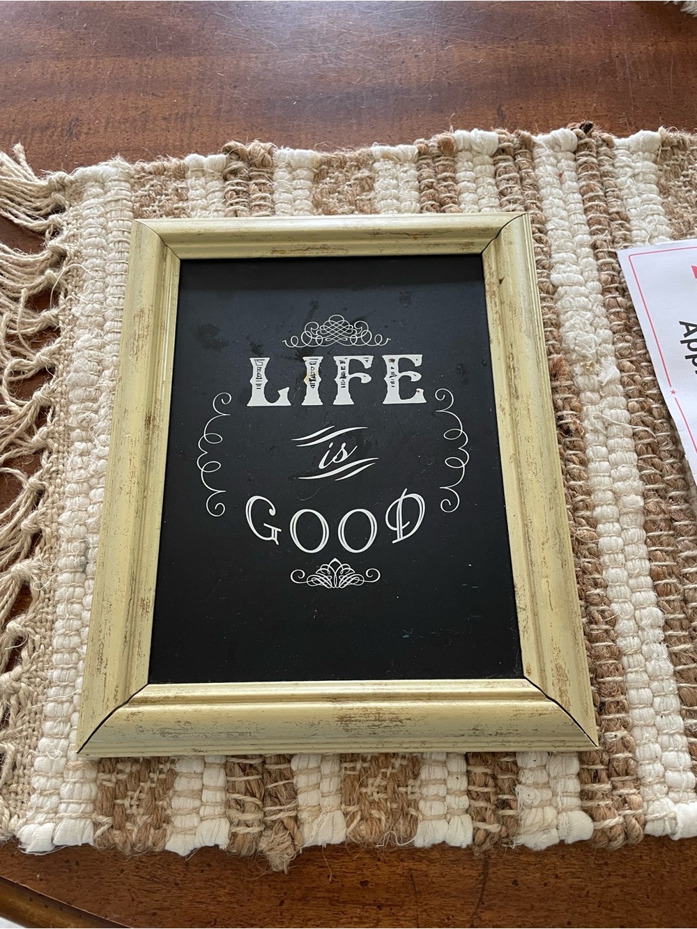 Life Is Good Framed Wall Art - Cream Frame